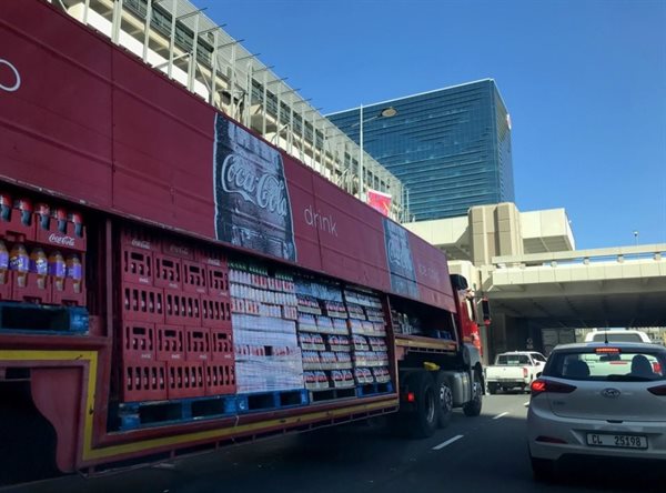 A Coke truck doing deliveries in Cape Town. Photo: Steve Kretzmann