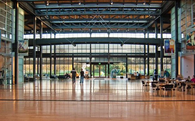The atrium of Pixar Animation Studios in Emeryville, California, ,