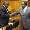 Does the budget tabled by Finance Minister Tito Mboweni (right) speak to President Cyril Ramaphosa’s vision of the new economy? Getty Images
