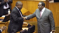 Does the budget tabled by Finance Minister Tito Mboweni (right) speak to President Cyril Ramaphosa’s vision of the new economy? Getty Images