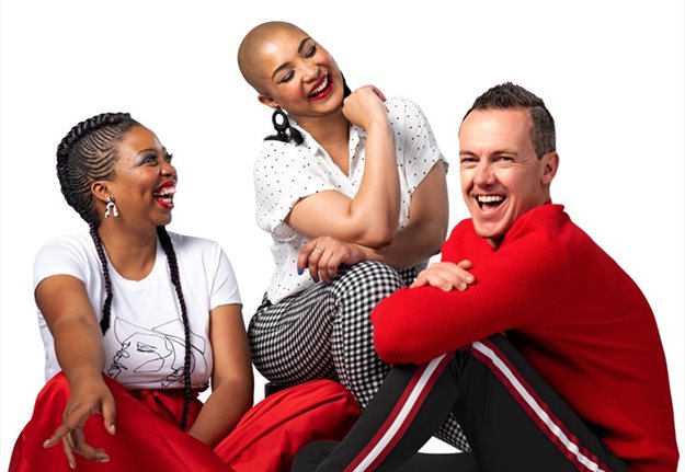 #KfmMornings team, Sherlin Barends with Sibongile Mafu (more affectionately known as Sibs) and Darren &quot;Whackhead&quot; Simpson.