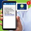 Send Clicks vouchers directly to the phone of someone in need