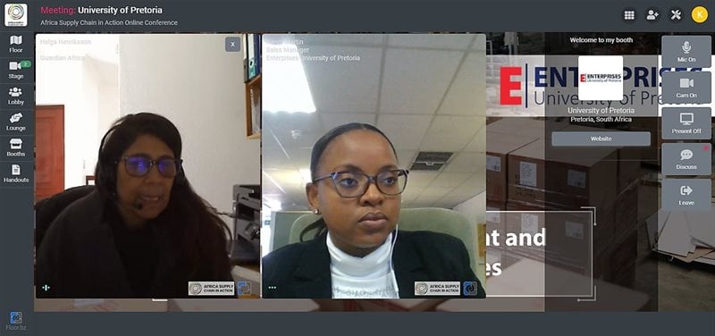 Lerato Lodi (pictured right), course coordinator, engaging with one of the delegates in attendance at the Africa Supply Chain in Action (ASCA) Online Conference.