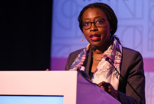 Vera Songwe, UN Undersecretary General and Executive Secretary, UN Economic Commission for Africa (UNECA), giving a keynote at AWIEF2019