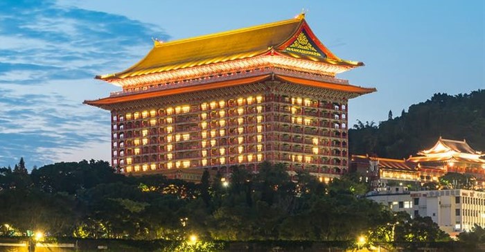 The Grand Hotel Taipei in Taiwan lights up rooms to mark five days with no new COVID-19 cases.