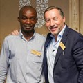 Luyanda Hlatashwayo, reclaimer with the African Reclaimers Organisation, and Luc-Olivier Marquet, EVP Unilever South Africa.