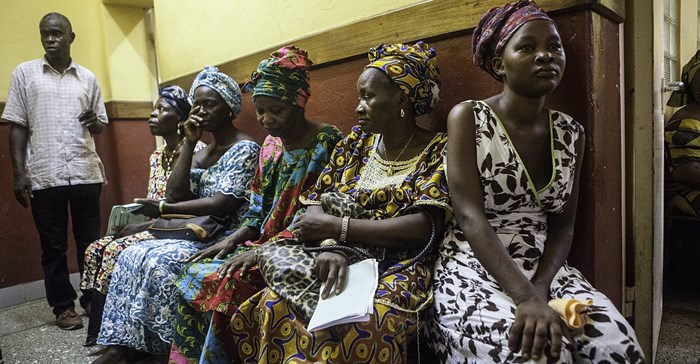 Patients waiting at Connaught Hospital, Freetown, Sierra Leone (credit - Steven Rubin)