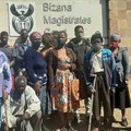 Litigation consultant, Zolile Shude, (far right) is concerned about the repeated postponement of the trial of five men who allegedly took part in attacks on people opposed to the Xolobeni Mineral Sands Project on the Wild Coast in December 2015. He is pictured here with victims and family members. Photo: Fred Kockott