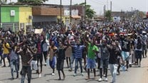 Young Angolans protest for bettter living conditions in the capital Luanda in 2020. EFE-EPA
