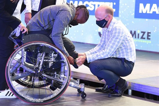 Big boost for KG Montjane as Macsteel donates custom wheelchair