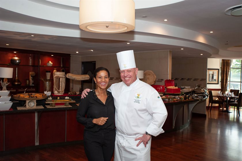 (From left) Zuki Jantjies, divisional director of sales and marketing with Trevor Boyd, newly appointed general manager of food and beverage, pictured at the City Lodge Hotel Bryanston.