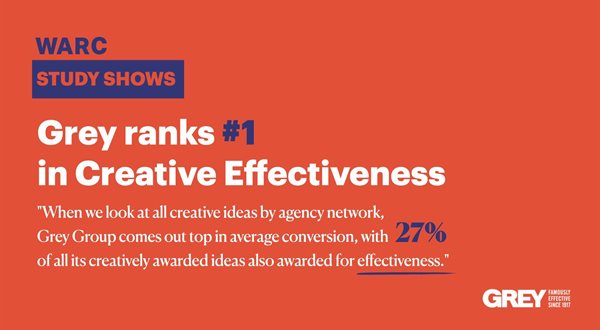 WARC Ranks Grey Group #1 in Creative Effectiveness