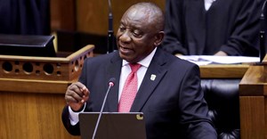 President Cyril Ramaphosa delivers his State of the Nation address in parliament in Cape Town, South Africa, February 11, 2021. Esa Alexander/Pool via Reuter/File Photo
