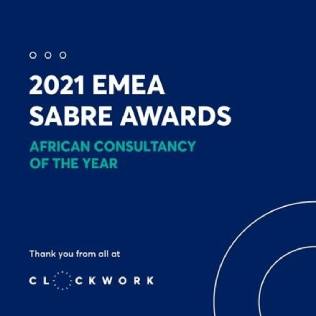 Clockwork named African Consultancy of the Year at the Sabre Awards EMEA 2021