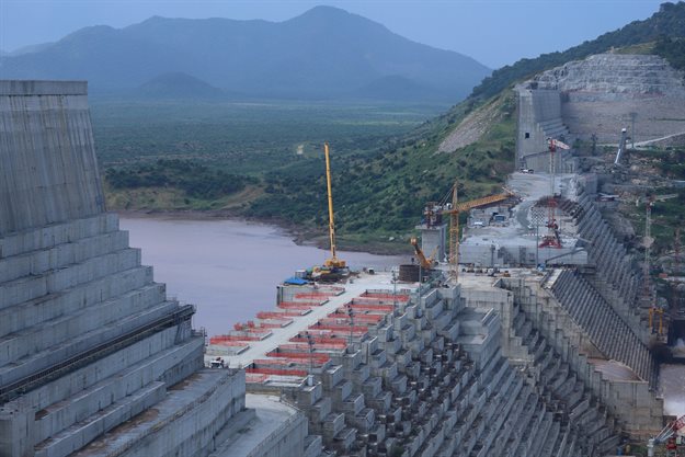 Ethiopia's Grand Renaissance Dam is seen as it undergoes construction work on the river Nile in Guba Woreda, Benishangul Gumuz Region, Ethiopia, 26 September 2019. Reuters/Tiksa Negeri