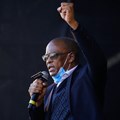 Suspended ANC general secretary Ace Magashule speaks after former South African president Jacob Zuma appeared in the High Court in Pietermaritzburg, South Africa, 26 May, 2021. Reuters/Rogan Ward