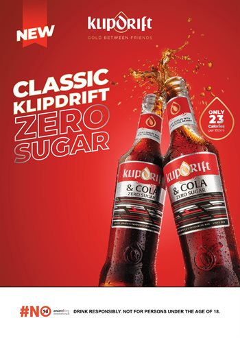 Klipdrift leads the way with zero sugar spirit cooler - Klipdrift & Cola Zero Sugar
