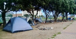 The City of Cape Town has defended its demolition of a tent camp on 23 August that had been set up by homeless people near the Green Point Tennis Club. Photo: Marecia Damons / GroundUp