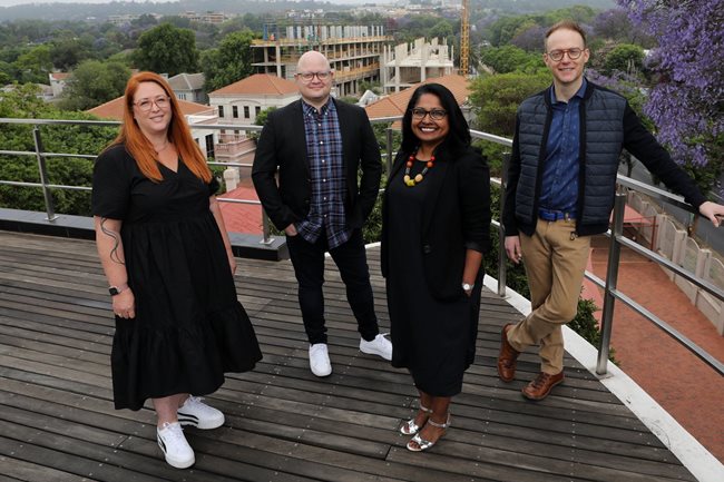 Razor PR Exco. L to R: Jannine Purkiss (Head of Operations), Dustin Chick (Partner: Managing Partner), Kalay Maistry (Partner: Client Service Director) and Christopher Lazley (Partner: Executive Creative Director)