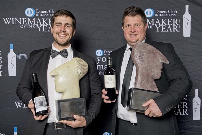 Source: Supplied - From left to right: Diners Club Young Winemaker and Winemaker of the Year Herman du Preez (Stellenrust Wines) and Justin van Wyk (Constantia Glen)