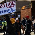 Artists protest outside the Department of Arts and Culture in Pretoria in May. Photo: Julia Evans/GroundUp