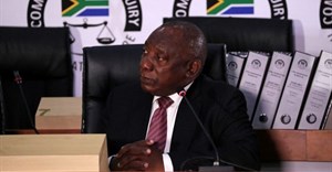 South African President Cyril Ramaphosa appears to testify before the Zondo Commission of Inquiry into State Capture in Johannesburg, South Africa, 11 August 2021. Reuters/ Sumaya Hisham