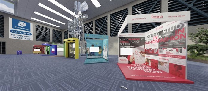 Image: Some of the stands to be explored on the Swiwel 3D career expo floor