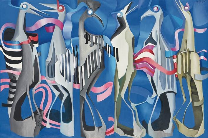 Wall [Past Modern] - Cecily Sash 'Birds' (from the Migration series) 1975