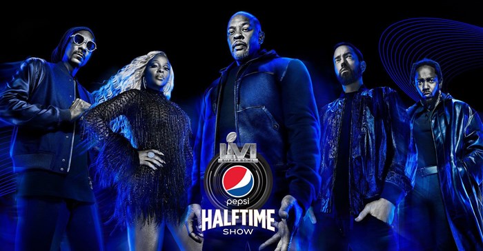 Source: © PepsiCo. Dr. Dre, Snoop Dogg, Eminem, Mary J. Blige and Kendrick Lamar are coming together to perform at this year’s Pepsi Super Bowl LVI Halftime Show