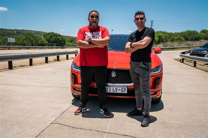 The Jaguar I-Pace was driven by Jason Goliath and George Mienie