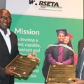 Muvatera Ndjoze-Siririka, acting CEO of NTA with Tom Mkhwanazi, CEO of W&RSETA, at the signing of the MoU in Johannesburg on 24 February. Source: Supplied