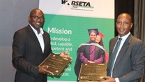 Muvatera Ndjoze-Siririka, acting CEO of NTA with Tom Mkhwanazi, CEO of W&RSETA, at the signing of the MoU in Johannesburg on 24 February. Source: Supplied