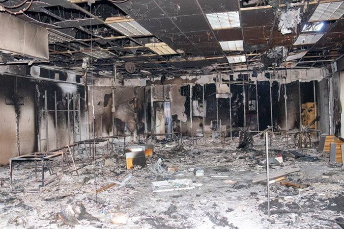 Fire damage at Greater Edendale Mall. Image supplied