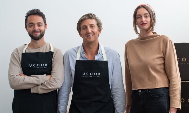 David Torr, Christopher Verster-Cohen and Katherine Barry, co-founders of UCook