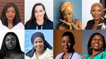 Left to right: Amanda Nomnqa, Tatjana Schoenmaker, Angélique Kidjo, Joana Gyan Cudjoe, Odunayo Eweniyi, Dr Phumzile Mlambo-Ngcuka, Dr Claire Karekezi, Dr Helena?Ndume