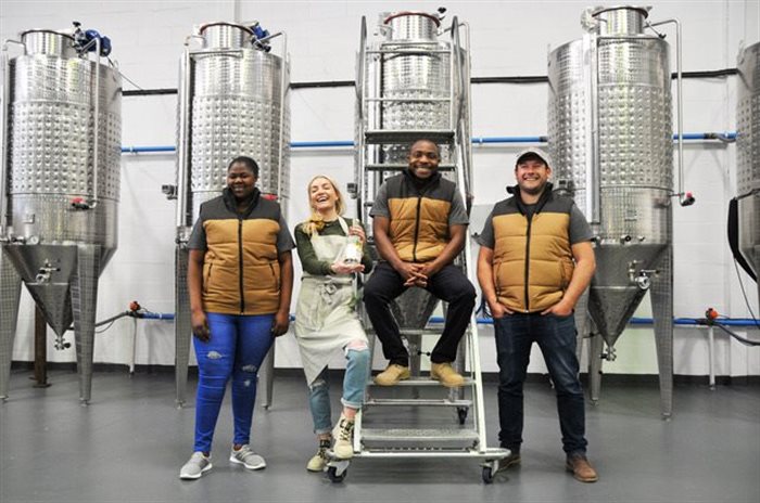 The Dona Distillery team of four: Pulani Mphumela, Danielle Schoeman, Laston Samuwi and Stefan Vermaak. Source: Supplied