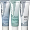 Recyclable toothpaste tubes with Jordan's new packaging and formulation