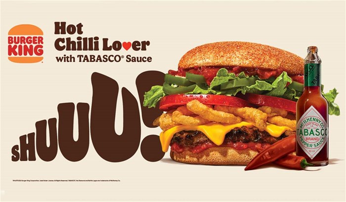 Burger King and Tabasco create the Hot Chilli Lover... Grey adds the shuuu!