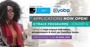 Africa's innovative start-ups from the 2021/2022 e-Track programme, and the 2022 programme is now open for applications!