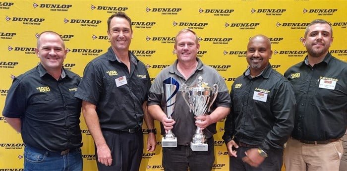 Dunlop Zone Platinum Dealer of the Year<br>Cape Town based Dunlop Zone Blackheath, won Dunlop Zone Platinum Dealer of the Year and a R30 000 travel voucher, as well as winning the regional award for Dunlop Zone Dealer of the Year Western Cape. Co-owner Armand Marais, accepted the award. His co-owner and partner Deon Mouton was absent
