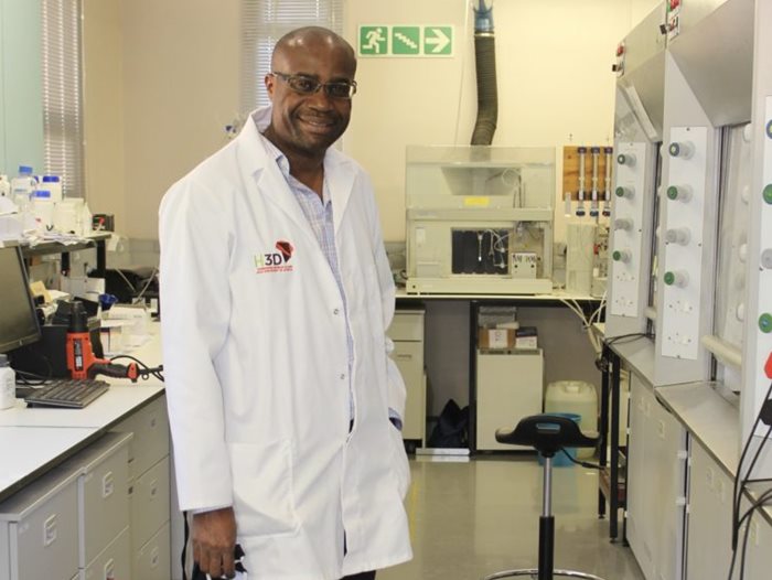 Source: Supplied. H3D founder and scientist, Professor Kelly Chibale, at UCT's H3D laboratory. He will be heading an initiative with H3D scientists to develop antibiotics that will address antimicrobial resistance.
