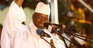 Gambia's former President Yahya Jammeh, who is also a presidential candidate for the Alliance for Patriotic Re-orientation and Construction (APRC), smiles during a rally in Banjul, Gambia, 29 November 2016. Reuters/Thierry Gouegnon