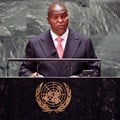 Source: REUTERS. Central African Republic's President Faustin-Archange Touadera speaks during the annual gathering in New York City for the 76th session of the United Nations General Assembly (UNGA) in New York, United States, September 21, 2021.