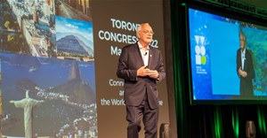 Supplied. World Out of Home Organization (WOO) president Tom Goddard addresses delegates at the WOO's Global Congress in Toronto
