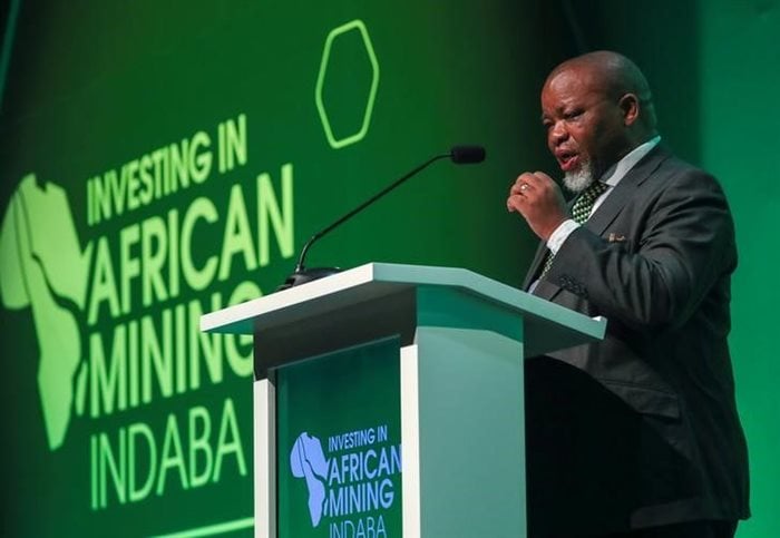 Minister of Mineral Resources and Energy Gwede Mantashe at the 2020 Investing in African Mining Indaba. Source: Reuters/Mike Hutchings