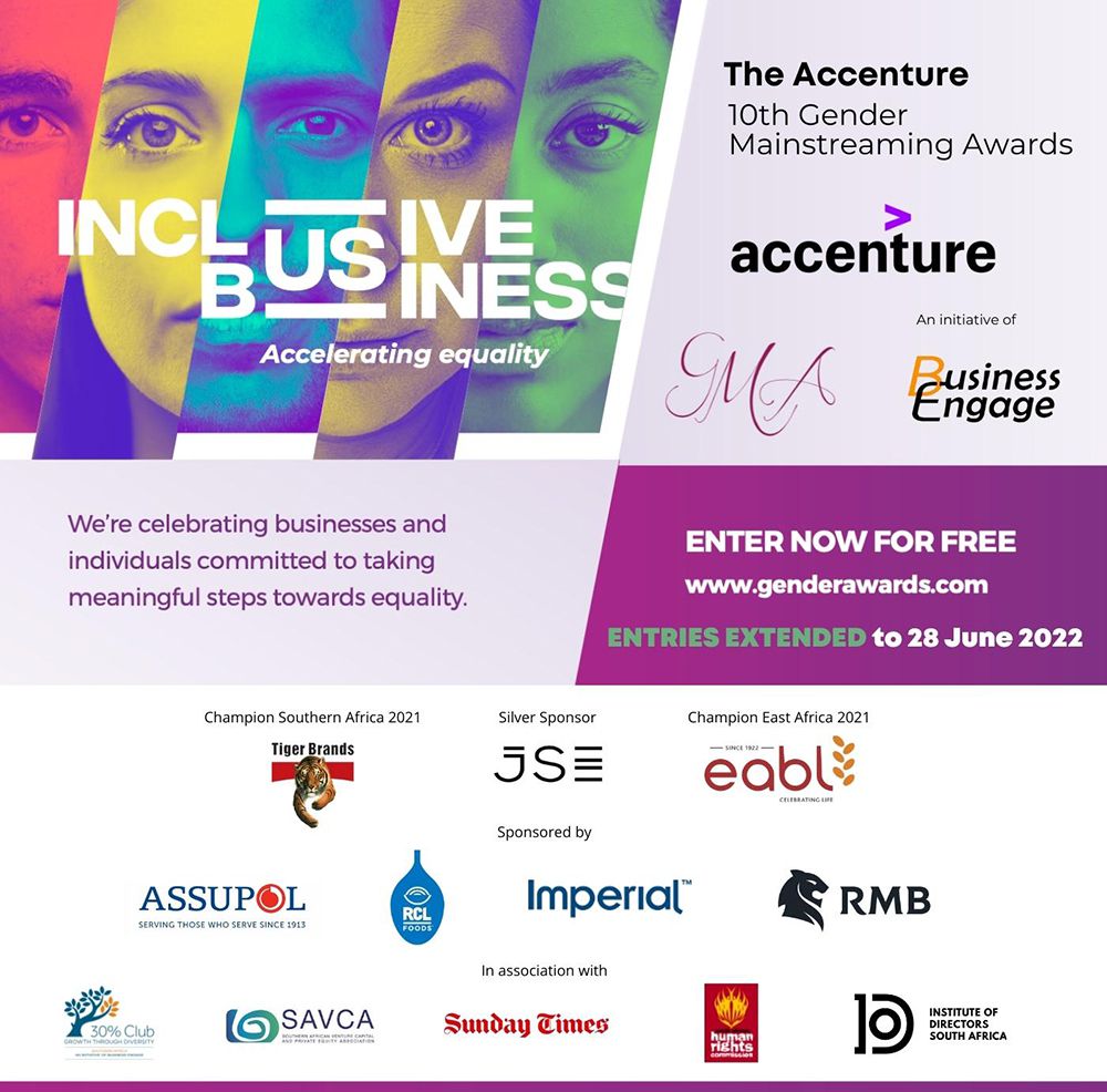 The call for entries is open as Accenture and Business Engage prepare to host the 10th annual Gender Mainstreaming Awards
