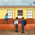 A widely circulated video showed Richard Prinsloo, a teacher, being assaulted by a learner. Judge Takalani Ratshibvumo has ruled that Prinsloo can sue the education department. Illustration: Lisa Nelson