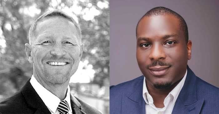 Geoff Kruger, business development and client advisory for sub-Saharan Africa, and Leye Taiwo, head of Swindon Nigeria