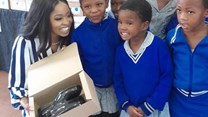 Source: Supplied. My Walk school shoes were handed over to 600 girl learners of six primary schools in the Umlazi area in KwaZulu Natal. The shoes are made from high quality recycled PVC reclaimed from safe healthcare consumables, including uncontaminated used drip bags and tubing from a number of Netcare hospitals.