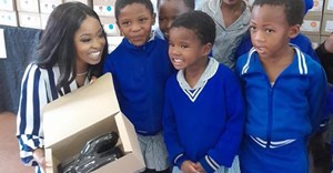 Source: Supplied. My Walk school shoes were handed over to 600 girl learners of six primary schools in the Umlazi area in KwaZulu Natal. The shoes are made from high quality recycled PVC reclaimed from safe healthcare consumables, including uncontaminated used drip bags and tubing from a number of Netcare hospitals.
